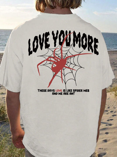 Camiseta Básica Unissex Love You More Spider Web - BRANCO 