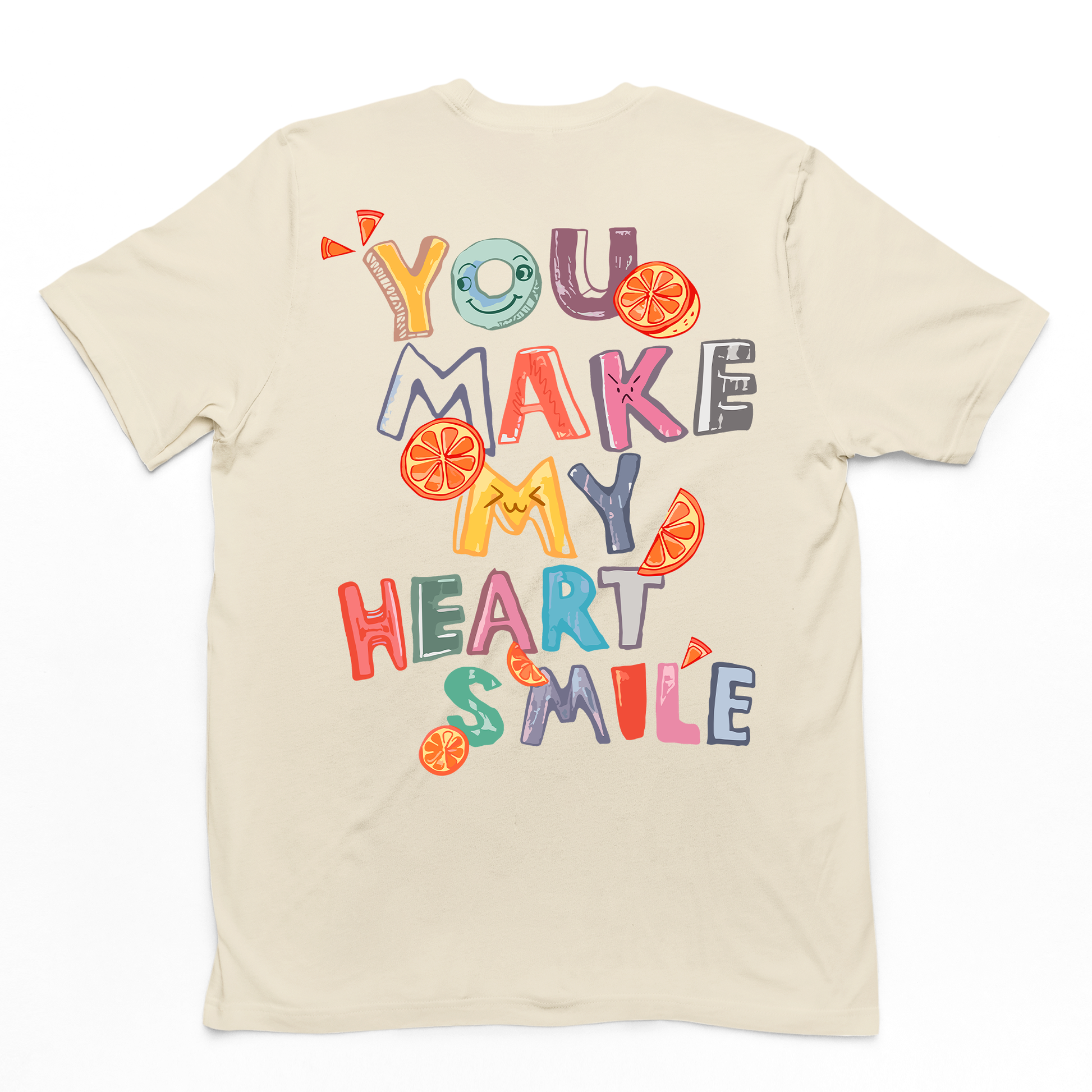 Camiseta Básica Unissex You Make My Heart Smile - pérola