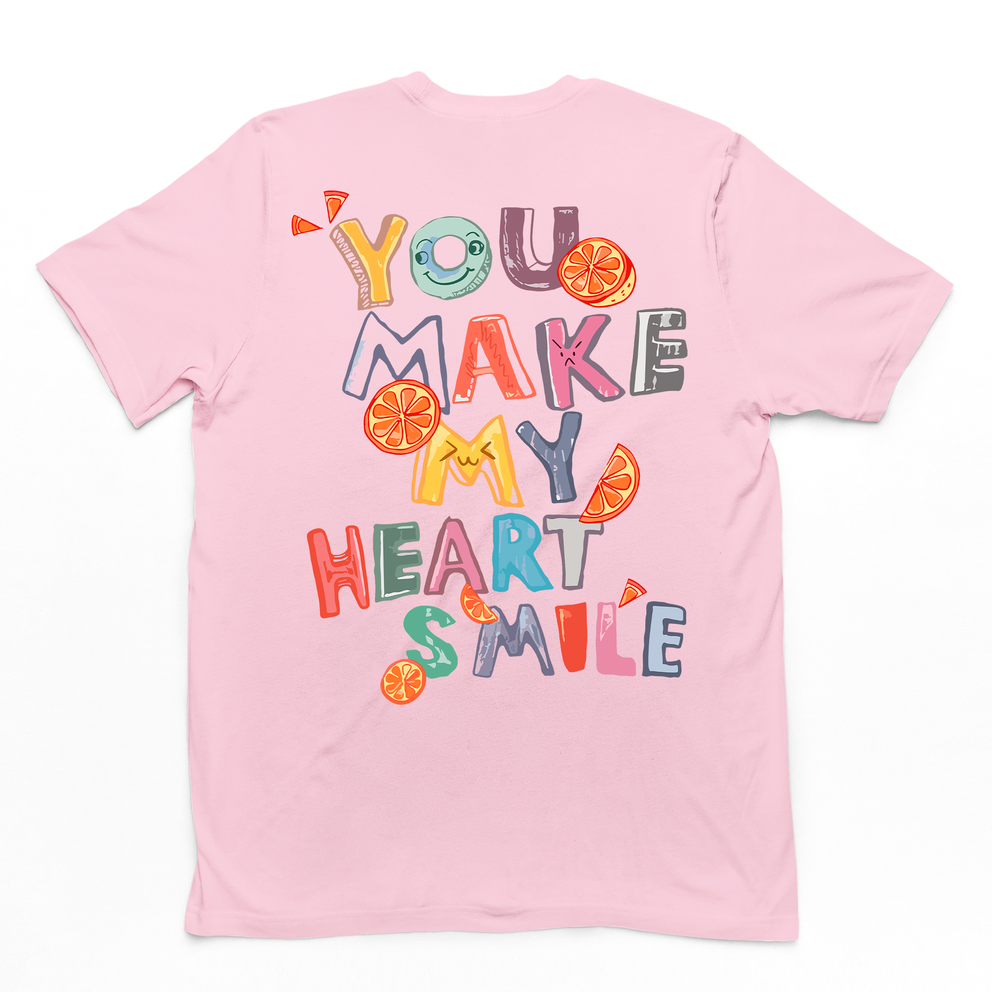 Camiseta Básica Unissex You Make My Heart Smile - rosa bebê