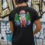 Camiseta Básica Preta Papai noel maromba merry christmas