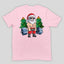 Camiseta Básica Rosa Bebê Papai noel maromba merry christmas