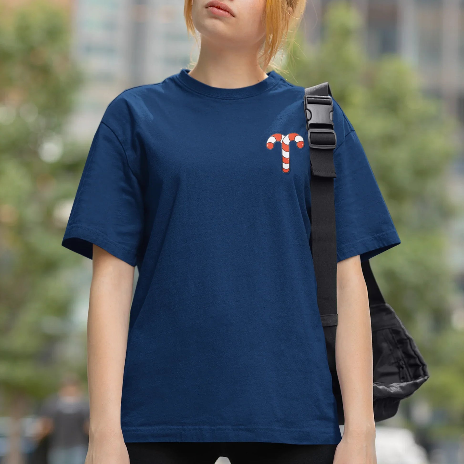 Camiseta Básica Azul Marinho Merry Christmas Papai Noel Skatista Natal 