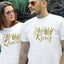 Camiseta Básica Casal Her King And His Queen - branco