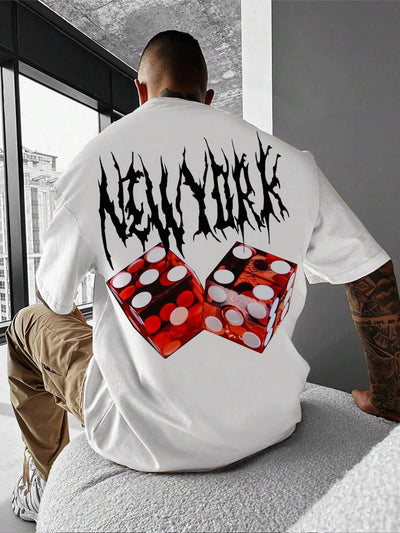 Camiseta Básica Unissex Com Estampa Dados New York