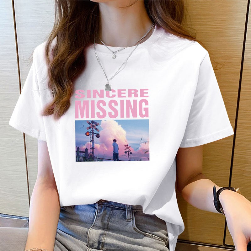 CAmiseta Básica Com Estampa Paisagem