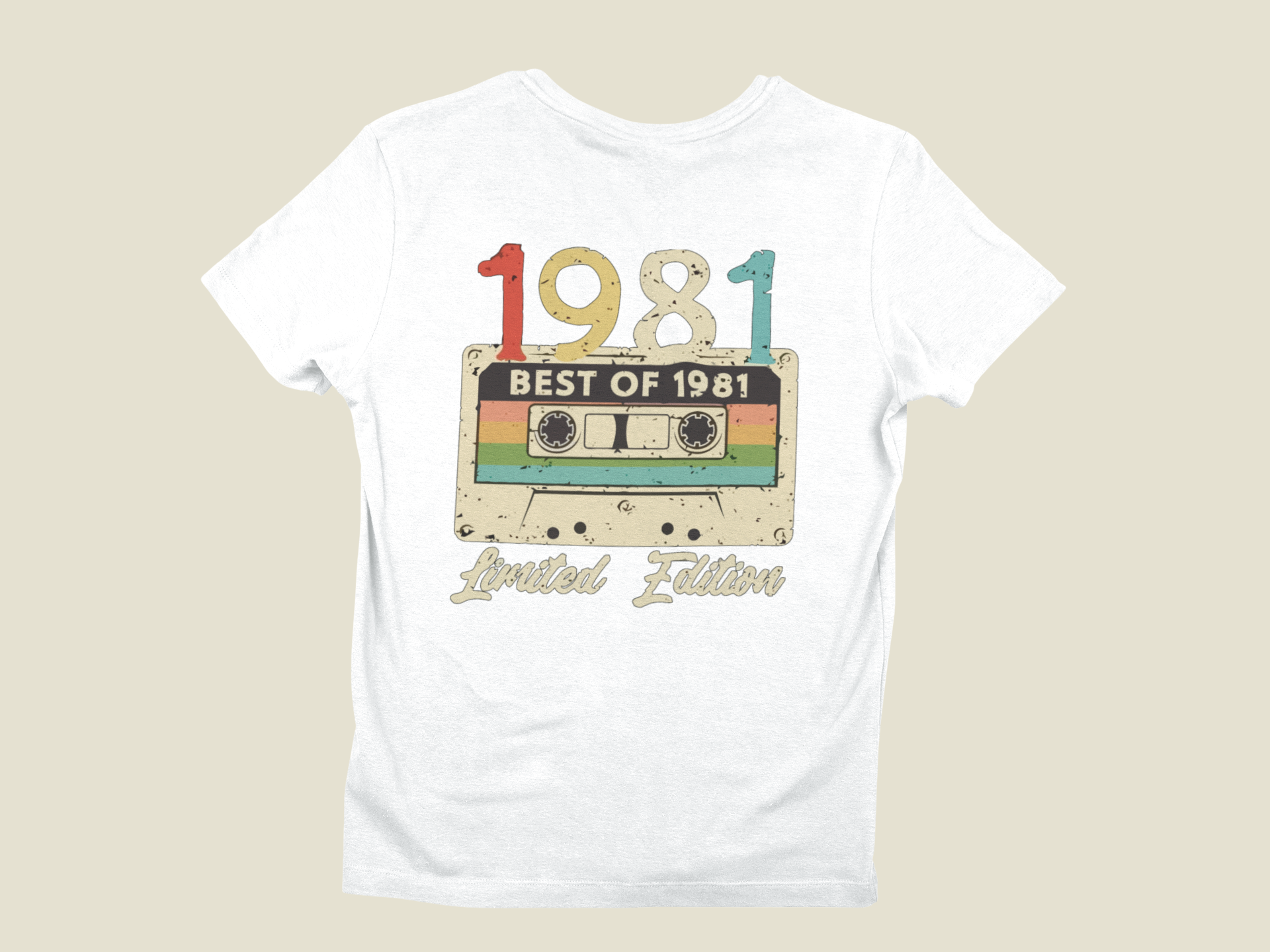 Camiseta Feminina Fita vintage 1981 Limited Edition - branco