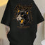 Camiseta Básica Unissex Com Estampa Leopardo Preto