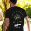 Camiseta Básica Unissex Com Estampa Coqueiro california - Preto