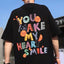 Camiseta Básica Unissex You Make My Heart Smile - preto
