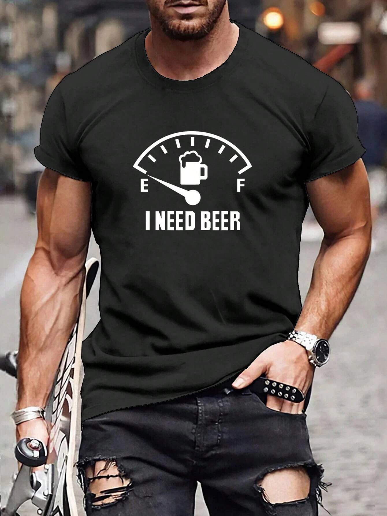 Camiseta Básica Unissex Com Estampa TAnque De Combustivel Cerveja