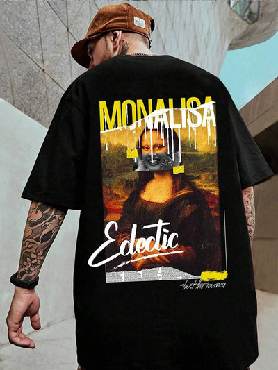 Camiseta Básica Unissex Com Estampa Monalisa Pintura
