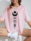 Camiseta Básica Feminina Com Estampa Lua Cósmica