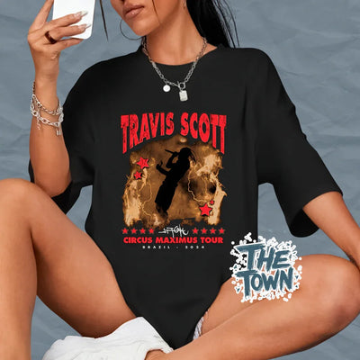 Camiseta Oversized Circus Maximus Tour Travis Scott