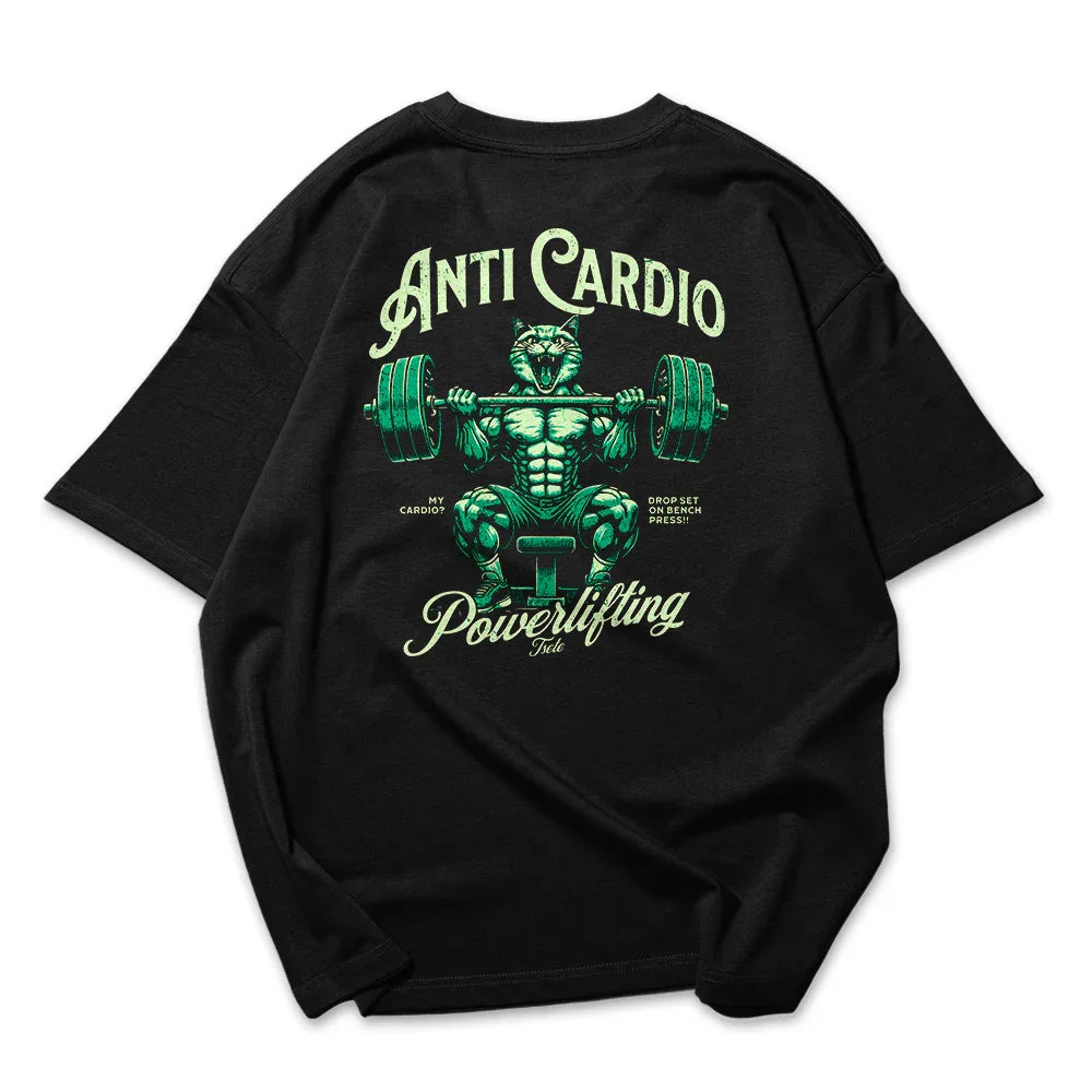 Camiseta Oversized Cat Anti Cardio Verde