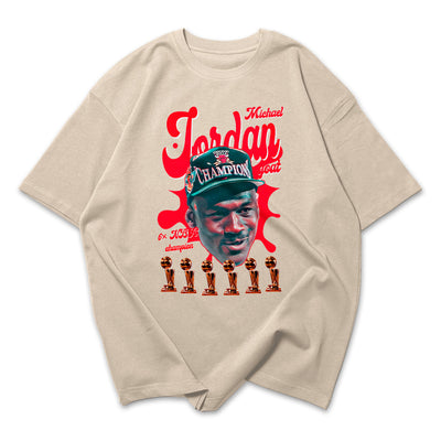 Camiseta Oversized Michael Jordan Trofeus NBA