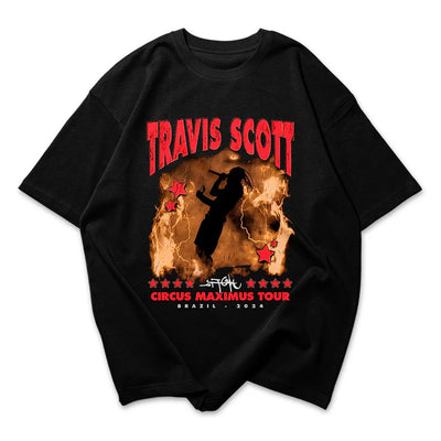 Camiseta Oversized Circus Maximus Tour Travis Scott