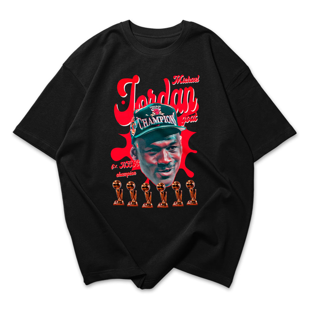 Camiseta Oversized Michael Jordan Trofeus NBA