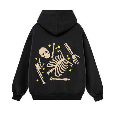 Moletom Com Capuz Unissex Everything Will Be Okay Skeleton - preto