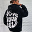 Moletom Com Capuz Unissex Love Yourself - PRETO ( COSTA )