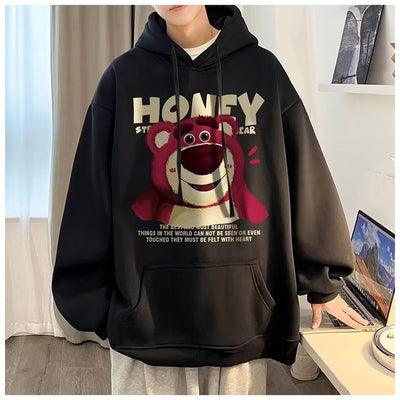 Moletom Com Capuz Unissex Estampa Ursinho Lotso - Preto