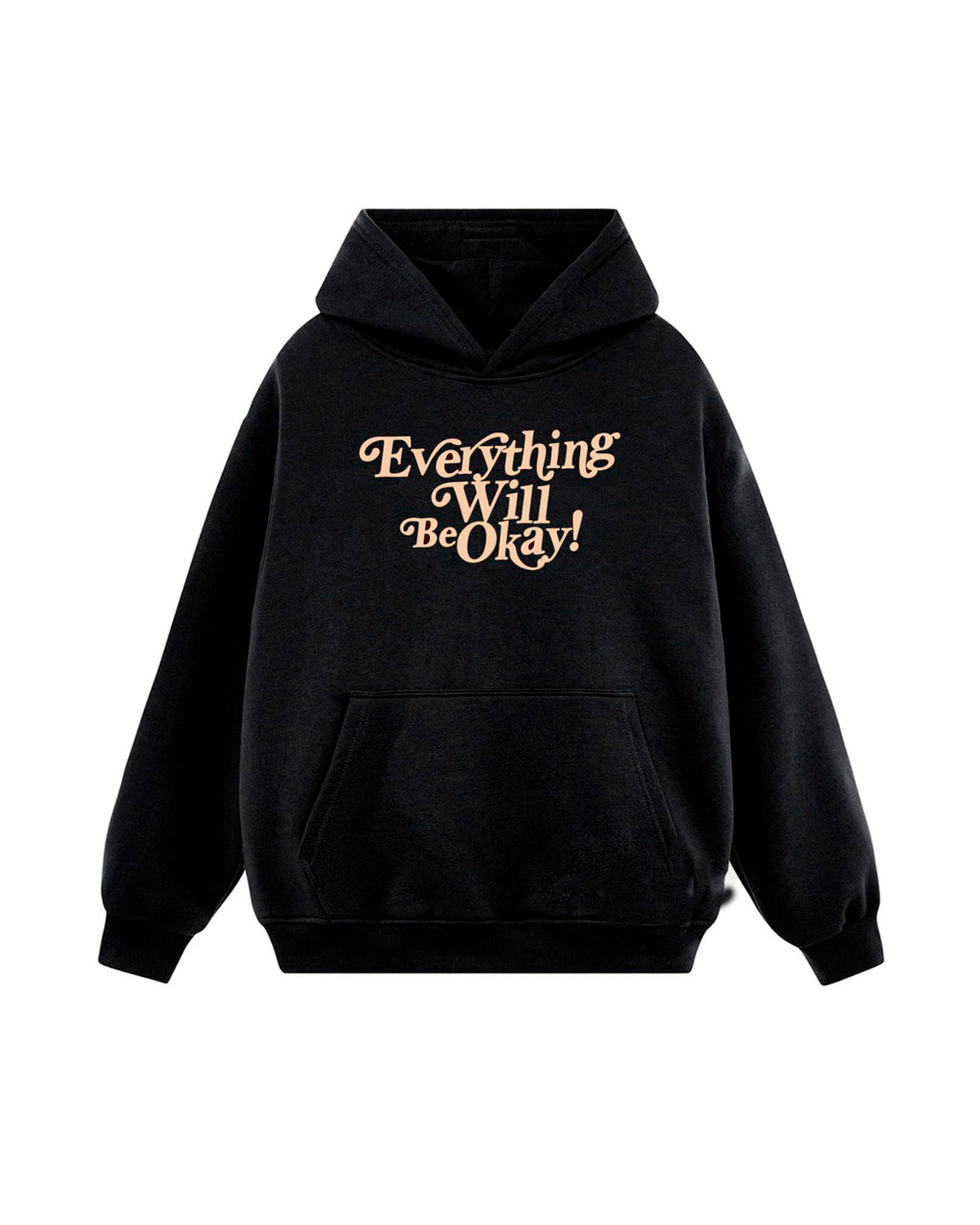 Moletom Com Capuz Unissex Everything Will Be Okay Skeleton - preto