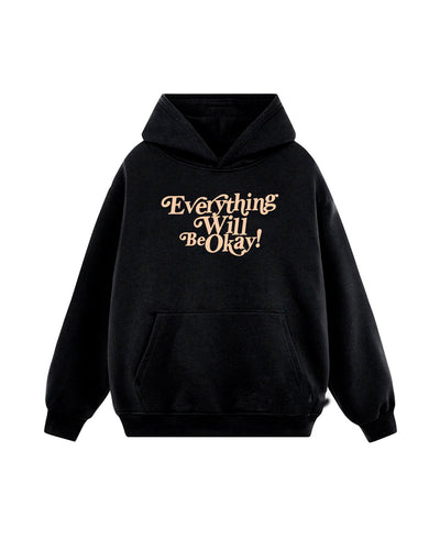 Moletom Com Capuz Unissex Everything Will Be Okay Skeleton - preto