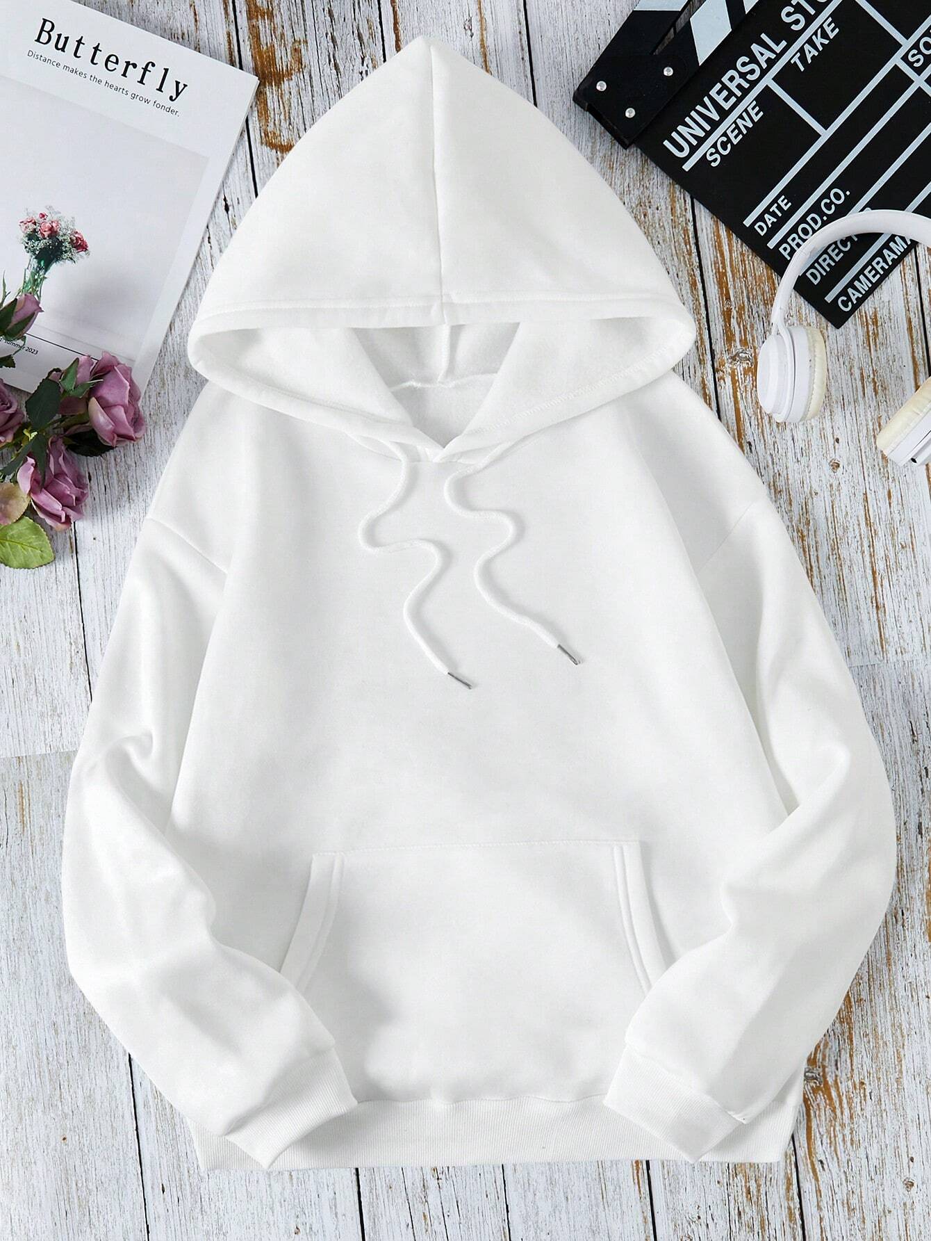 Moletom Com Capuz Unissex Flower Garden frente - branco