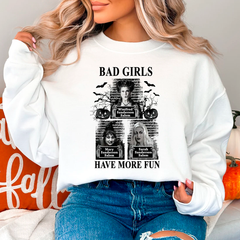 Moletom Gola Redonda Halloween Bad Girls Have More Fun