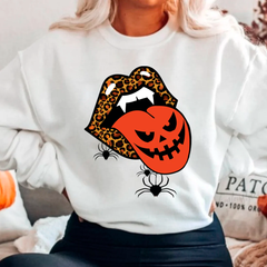 Moletom Gola Redonda Halloween Vampire Tongue