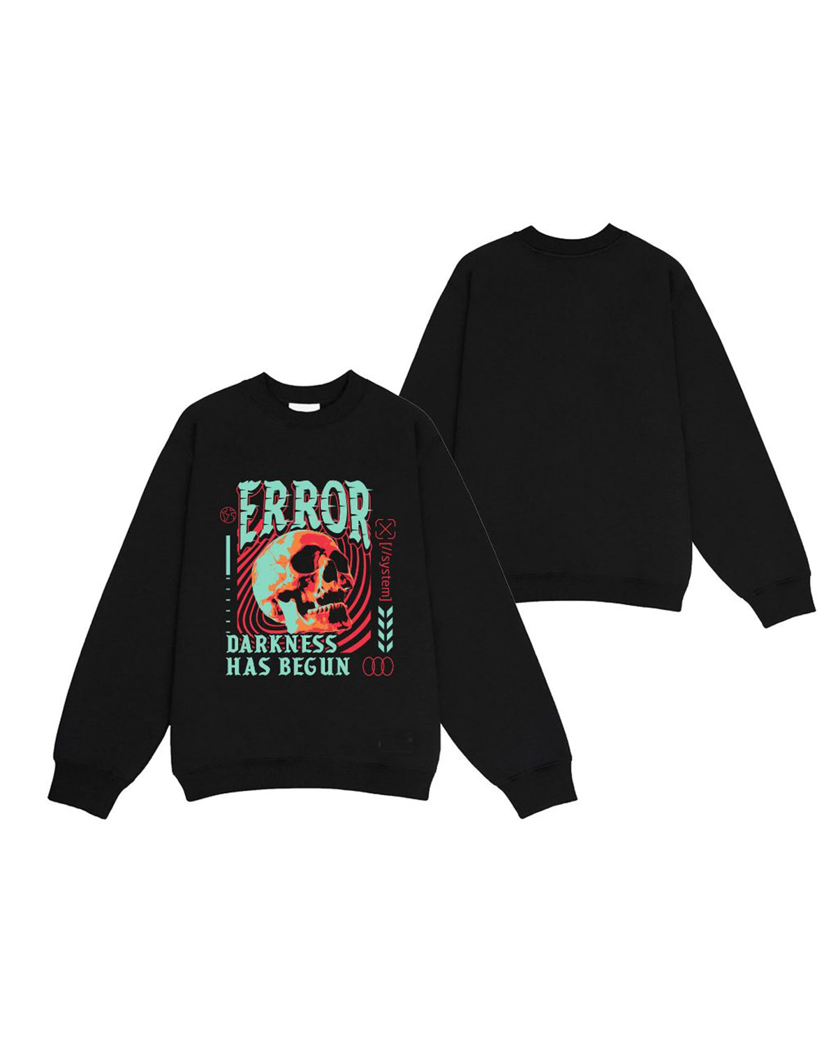 Moletom Gola Redonda Unissex Error Darkness Has Begun - preto