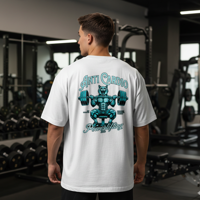 Camiseta Oversized Cat Anti Cardio Azul
