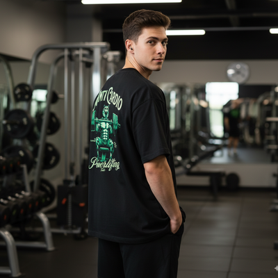 Camiseta Oversized Cat Anti Cardio Verde