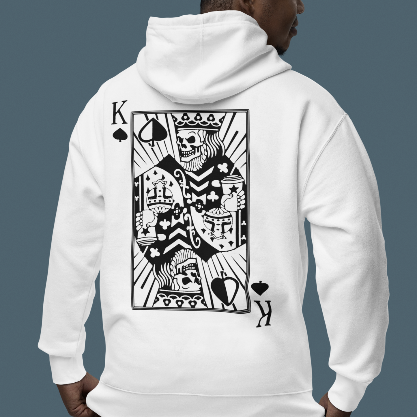 Blusa Moletom Masculino Carta Baralho Rei Esqueleto King Skull