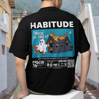 Camiseta Básica Unissex Habitude Trick Or Treat Halloween