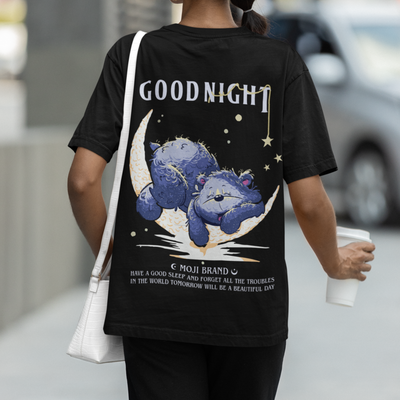 Camiseta Básica Good Night Bear Moon