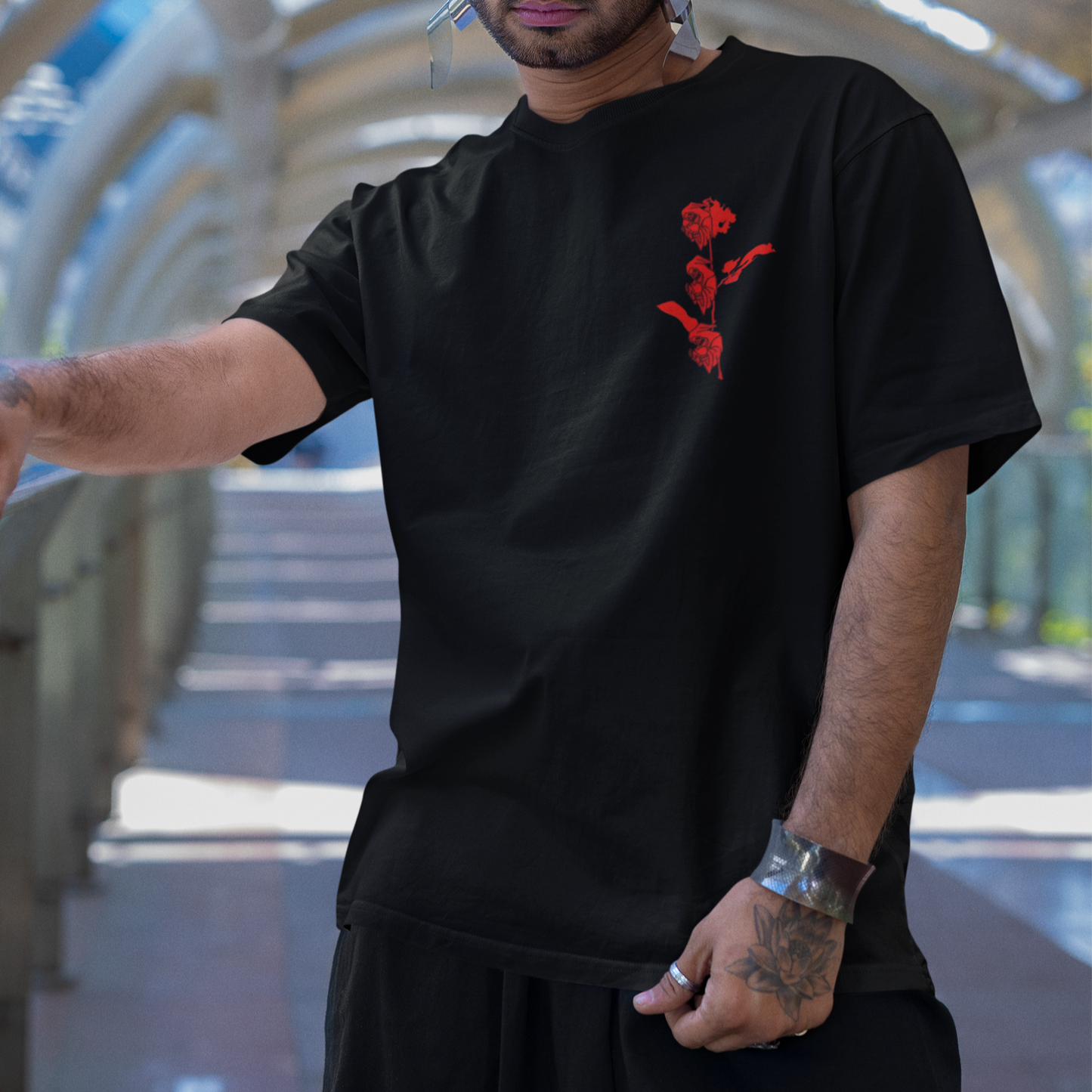 Camiseta Básica Masculina Cry Baby Moda Street Flor Rosa