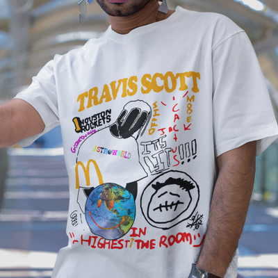 Camiseta Básica Unissex Travis Scott Singles Rapper Music