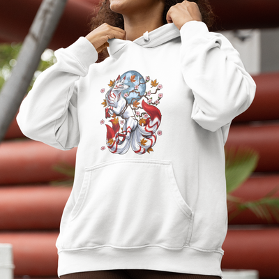 Blusa Moletom Canguru Inari God Fox Moon Lua