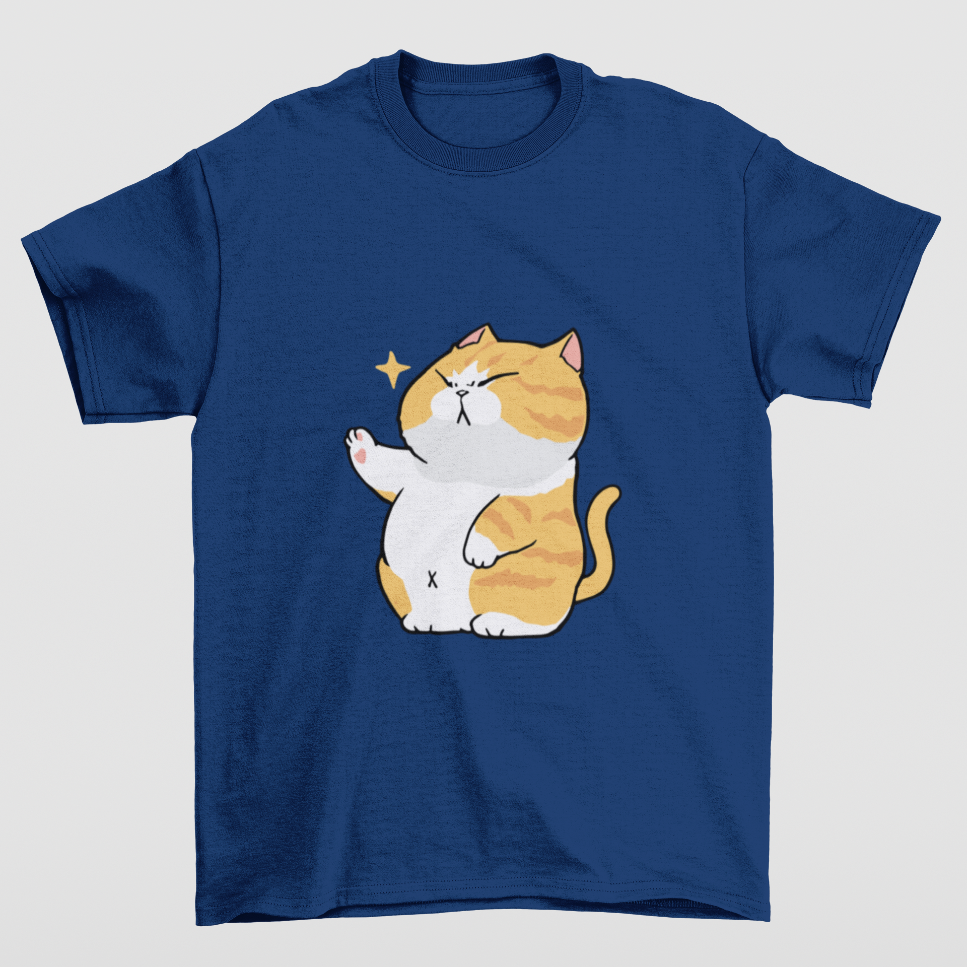 Camiseta Básica Azul Marinho Estampa de Cachorro