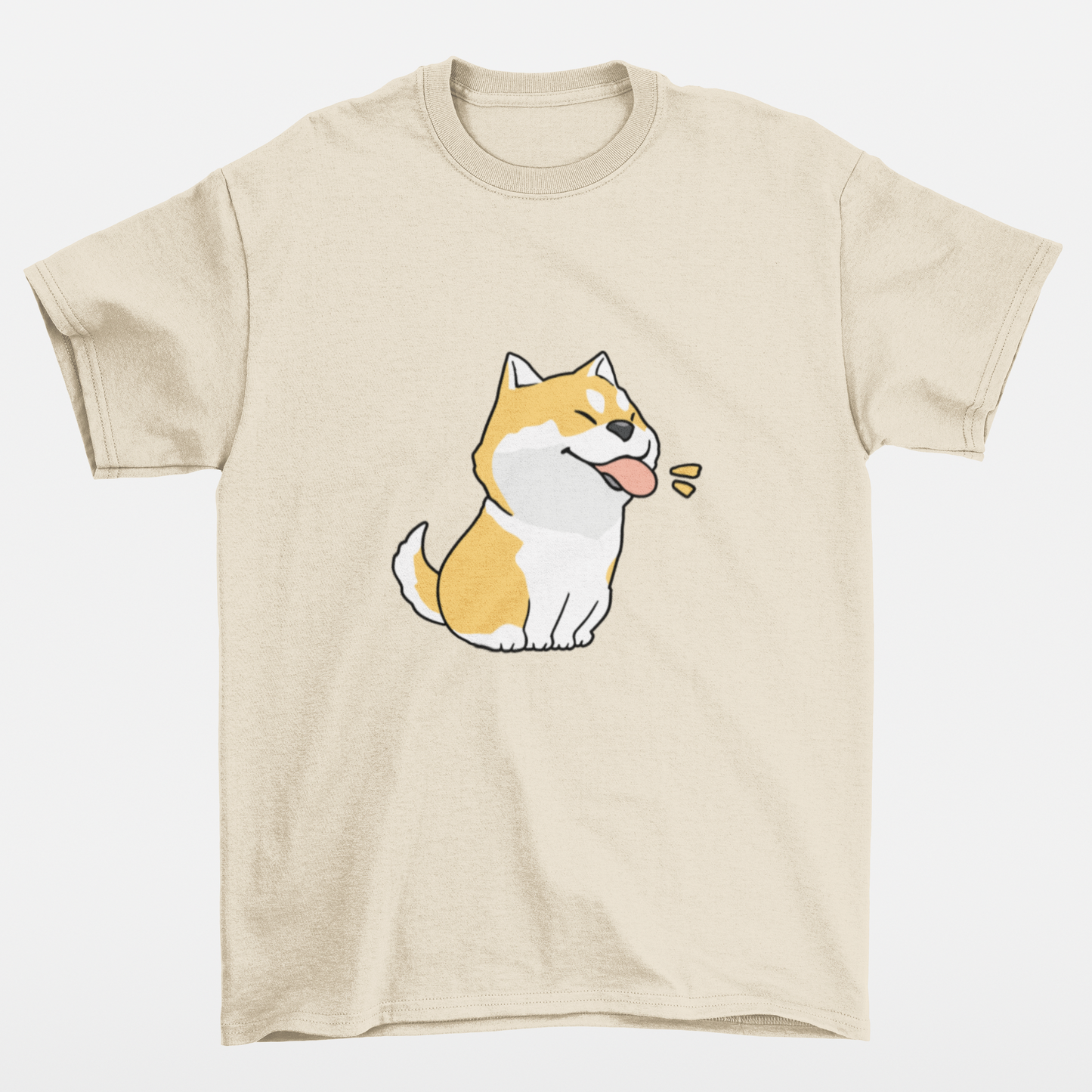 Camiseta Básica pérola Estampa de Cachorro