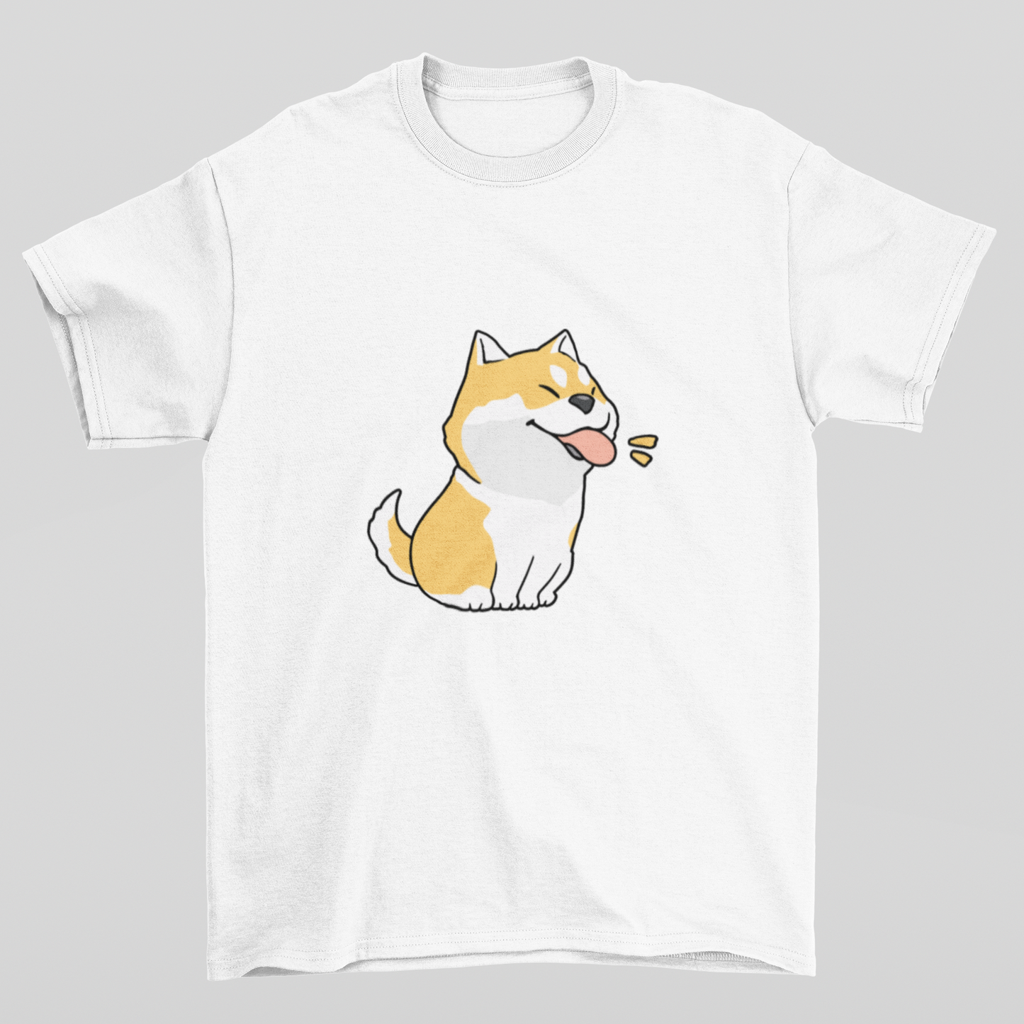Camiseta Básica Branca Estampa de Cachorro