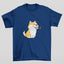 Camiseta Básica Azul Marinho Estampa de Cachorro