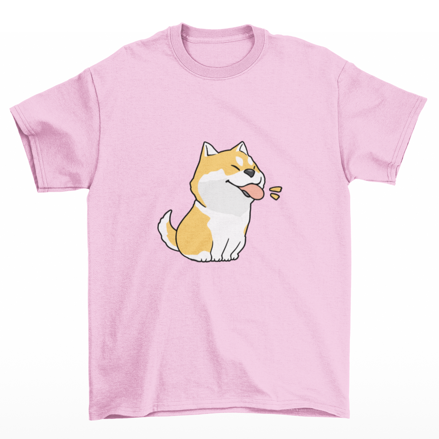 Camiseta Básica rosa bebê Estampa de Cachorro