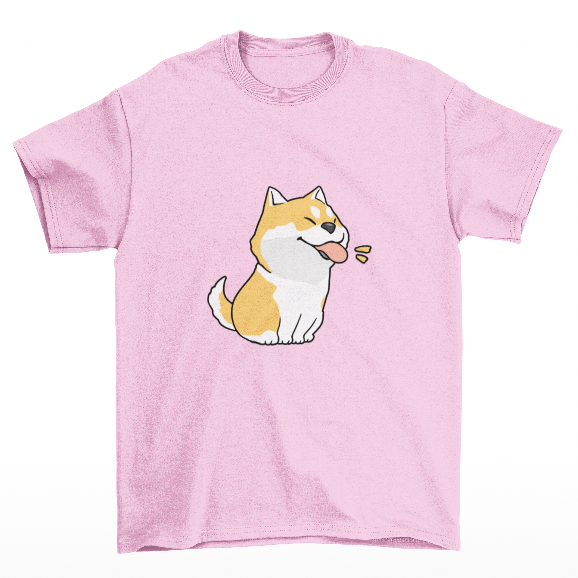 Camiseta Básica rosa bebê Estampa de Cachorro