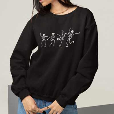 Blusa Moletom Gola Redonda Dancing Skeleton