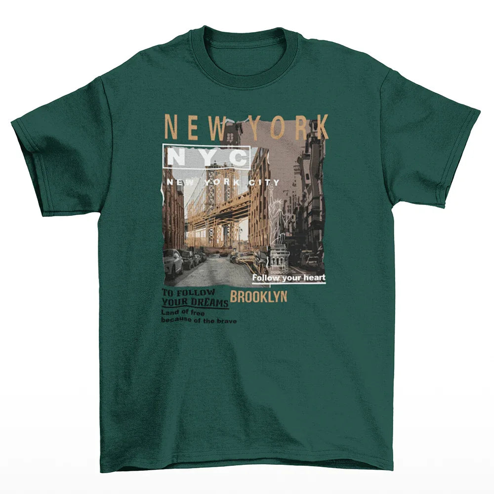Camiseta Básica New York Brooklyn