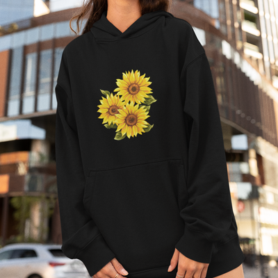 Blusa Moletom Canguru Girassóis Flores