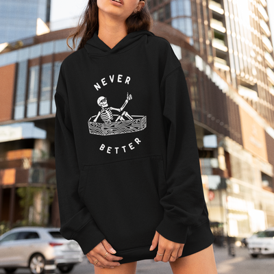Moletom Canguru Unissex Never Better Skull