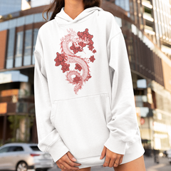Blusa Moletom Canguru Dragão com Flores