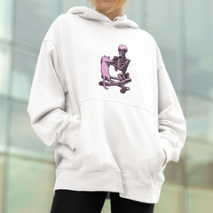 Moletom Canguru Básico Unissex Gothic Street Esqueleto e Gato